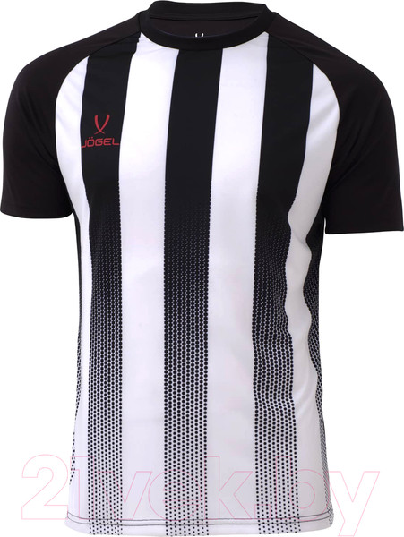 Изображение товара Футболка игровая футбольная Jogel Camp Striped Jersey / JC1ST0121.00-K (YS, белый/черный)