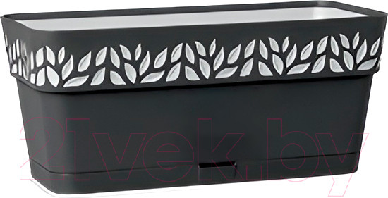 Изображение товара Вазон Stefanplast С системой автополива / 94373 (графитовый/серый)