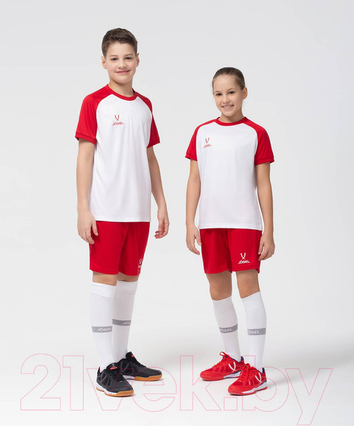 Изображение товара Футболка игровая футбольная Jogel Camp Reglan Jersey / JFT-1021-K (YXXS, белый/красный)
