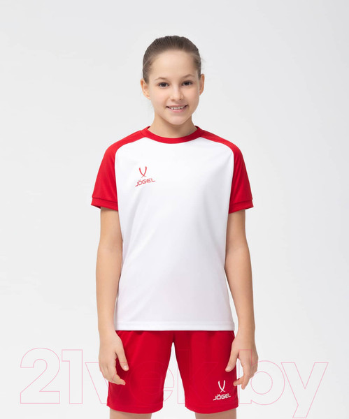 Изображение товара Футболка игровая футбольная Jogel Camp Reglan Jersey / JFT-1021-K (YXXS, белый/красный)