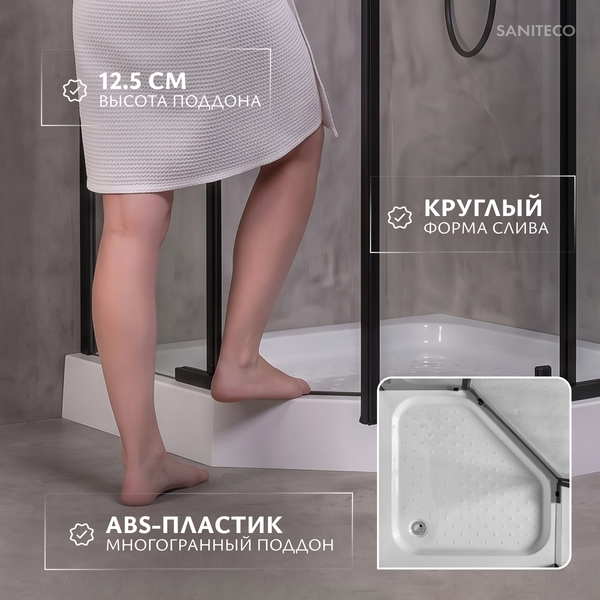 Изображение товара Душевой уголок Saniteco SN-1000BL-6 (100х100)