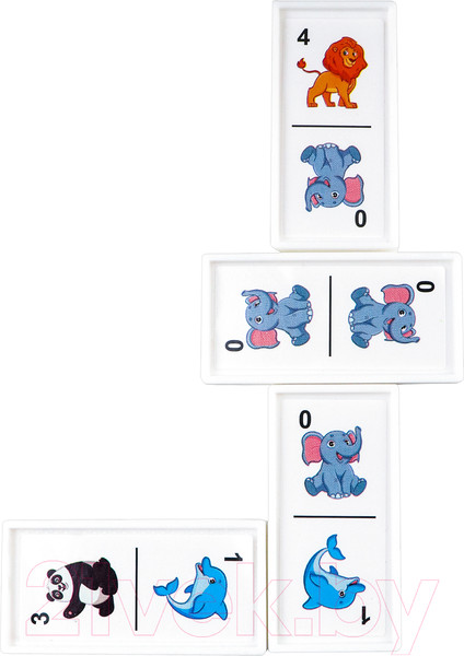 Изображение товара Развивающая игра РЫЖИЙ КОТ Домино Дикие животные / И-1927