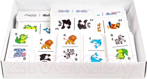 Изображение товара Развивающая игра РЫЖИЙ КОТ Домино Дикие животные / И-1927