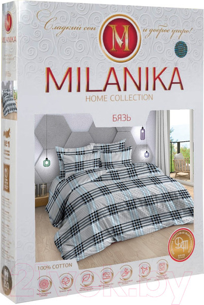 Изображение товара Комплект постельного белья Milanika Аристократ Евро (бязь)