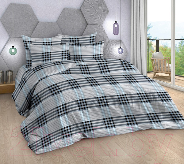 Изображение товара Комплект постельного белья Milanika Аристократ 2сп с европростыней (бязь)