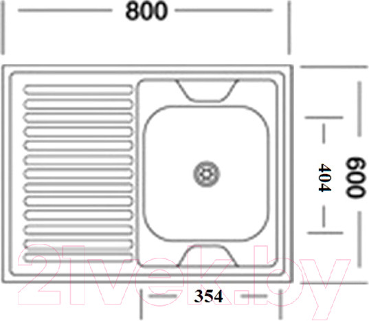 Изображение товара Мойка кухонная КромРус EC-220M RUS R (без сифона)