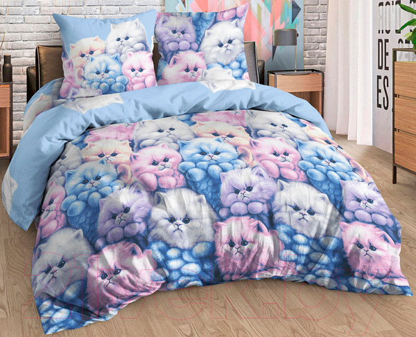 Изображение товара Комплект постельного белья Milanika Милашки 2сп (бязь)