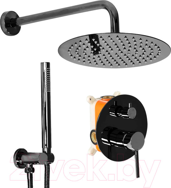 Изображение товара Душевая система со смесителем REA Lungo REA-P4420 (черный металлик)