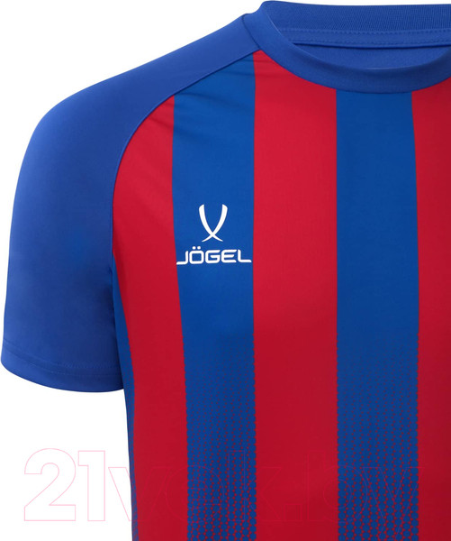 Изображение товара Футболка игровая футбольная Jogel Camp Striped Jersey / JC1ST0121.ZR-K (YL, красный/синий)