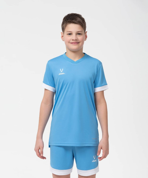 Изображение товара Футболка игровая футбольная Jogel Division PerFormDRY Union Jersey (YM, голубой/белый/белый)
