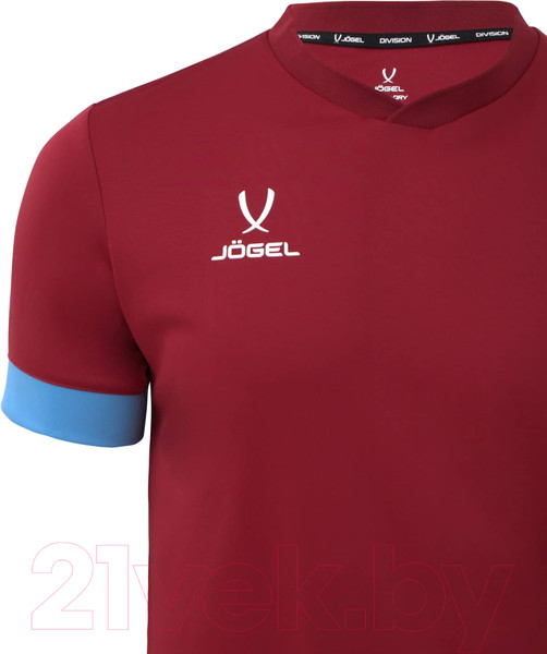 Изображение товара Футболка игровая футбольная Jogel Division PerFormDRY Union Jersey (S, гранатовый/голубой/белый)