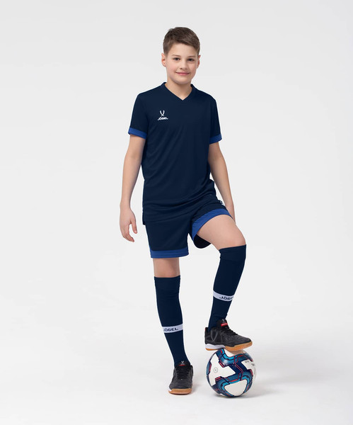 Изображение товара Футболка игровая футбольная Jogel Division PerFormDRY Union Jersey (YL, темно-синий/синий/белый)