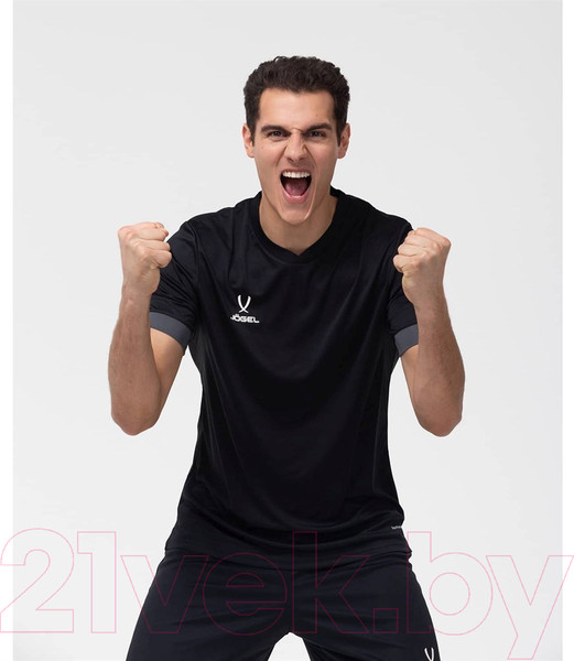 Изображение товара Футболка игровая футбольная Jogel Division PerFormDRY Union Jersey (L, черный/темно-серый/белый)