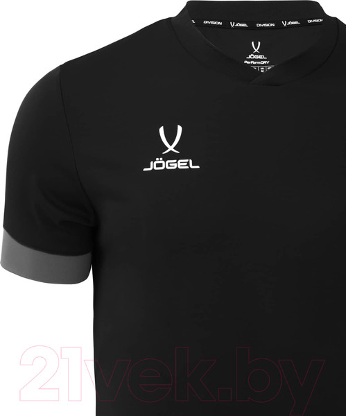 Изображение товара Футболка игровая футбольная Jogel Division PerFormDRY Union Jersey (XS, черный/темно-серый/белый)