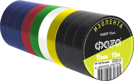 Изображение товара Набор изолент Фаза 5030725 (10x10м)