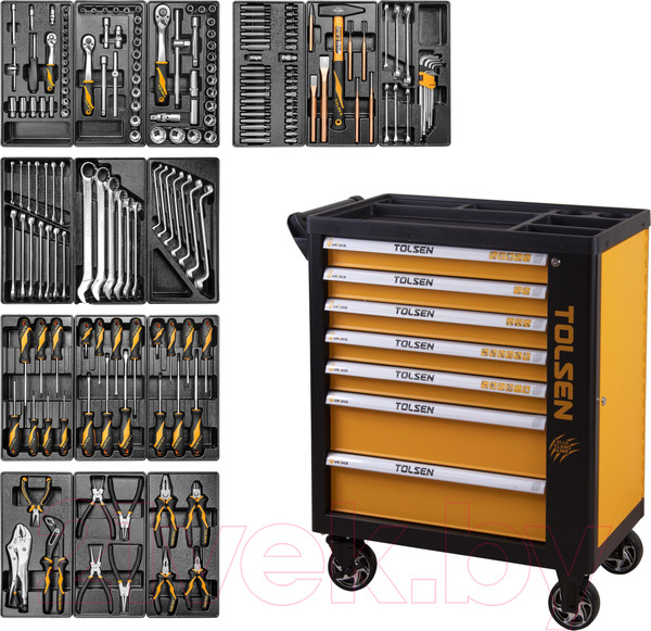 Изображение товара Универсальный набор инструментов Tolsen TT85412 (с тележкой)