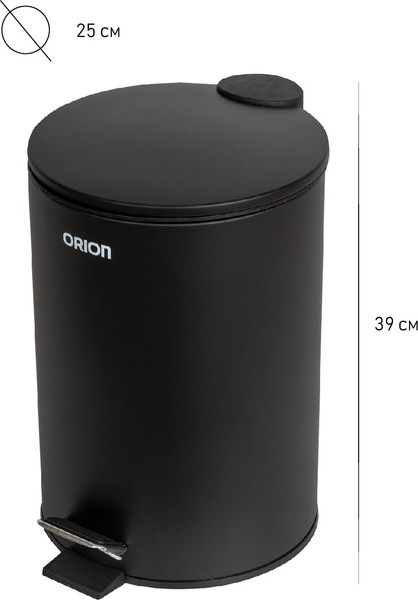 Изображение товара Мусорное ведро Orion Home 410123 (черный матовый)