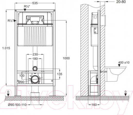 Изображение товара Инсталляция для унитаза Bettoserb Sava Free Standing / 40006480