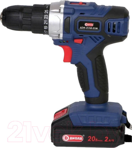 Изображение товара Аккумуляторная дрель-шуруповерт Диолд ДЭА-21 ЛИ-01М (10300161)