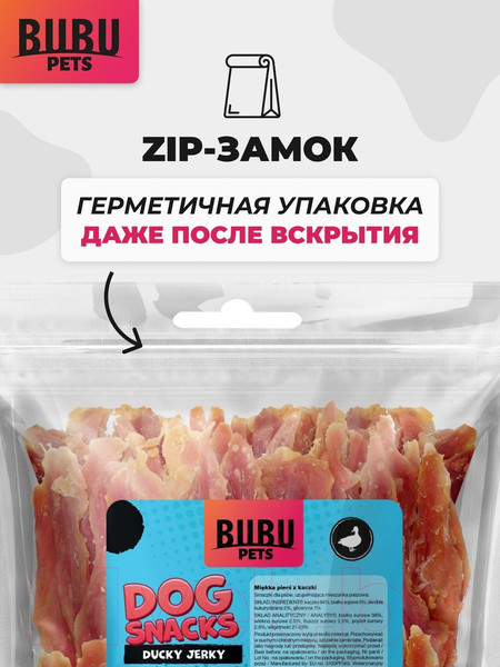 Изображение товара Лакомство для собак Bubu Pets Мягкая утиная грудка / PS0005 (500г)