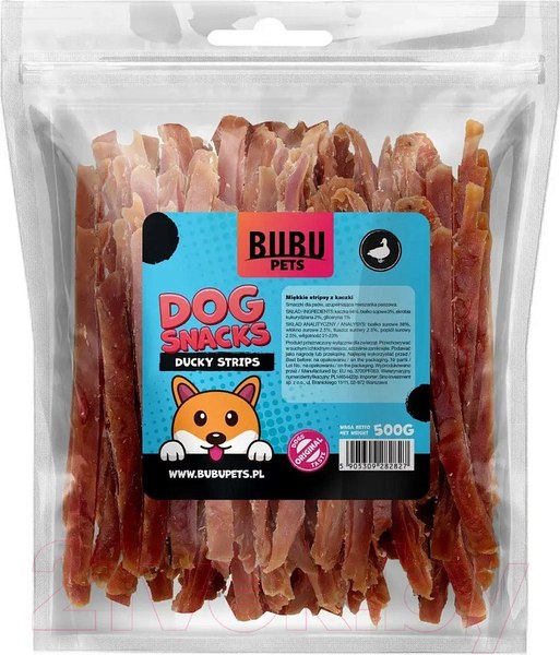 Изображение товара Лакомство для собак Bubu Pets Мягкие утиные стрипсы / PS0006 (500г)