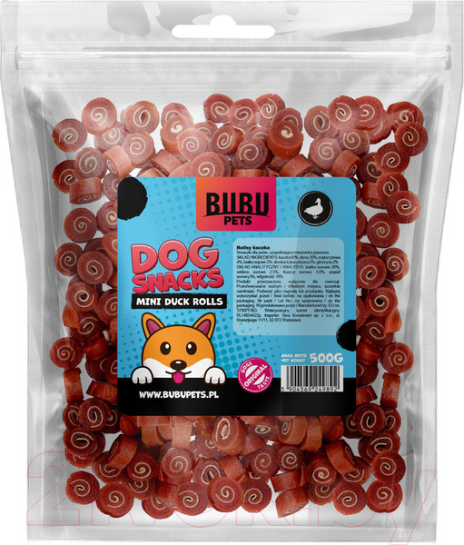 Изображение товара Лакомство для собак Bubu Pets Роллы утка / PS0020 (500г)