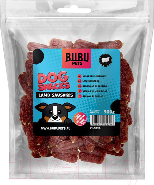 Изображение товара Лакомство для собак Bubu Pets Колбаски из мяса ягненка / PS0094 (500г)