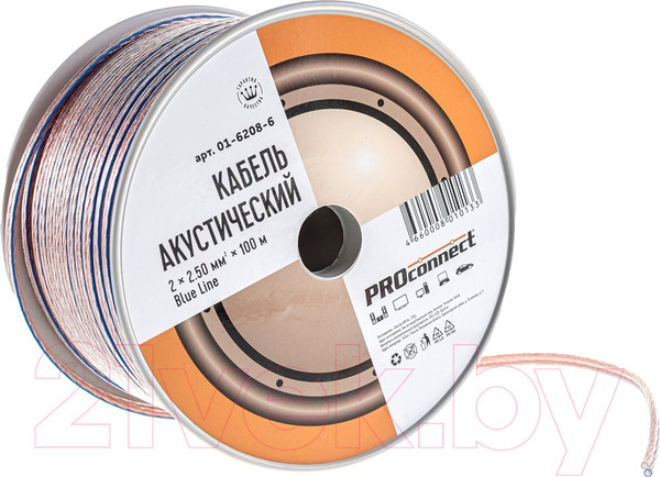 Изображение товара Кабель PROconnect BlueLine 2x2.50 / 01-6208-6 (100м,прозрачный)