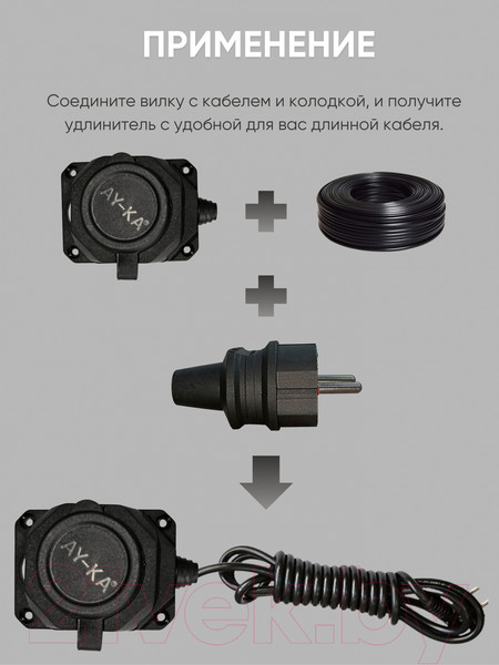 Изображение товара Колодка удлинителя AY-KA 55 100 00 (черный)