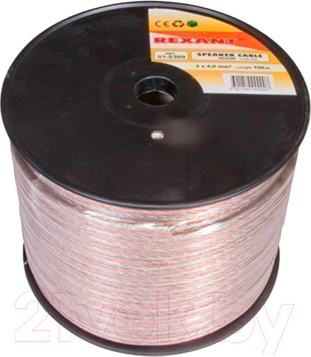 Изображение товара Кабель Rexant Silicon 2x4.00 / 01-6309 (100м,прозрачный)