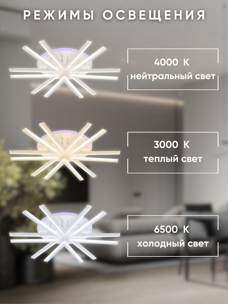 Изображение товара Люстра Aitin-Pro L29472B/6 (белый RGB)