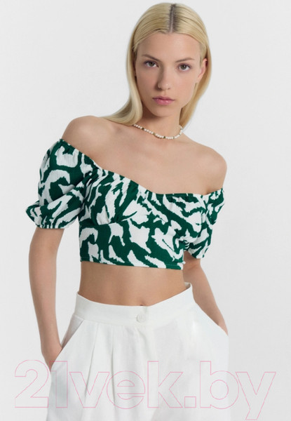 Изображение товара Кроп-топ Mark Formelle 112851 (р.170-88-94, белые пятна на изумрудном)