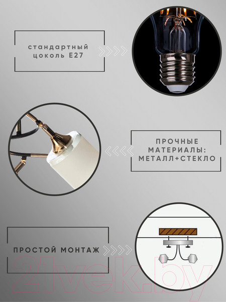 Изображение товара Спот Aitin-Pro НПБ 02-3x60-101 / N6089/3 (кофе/золото)