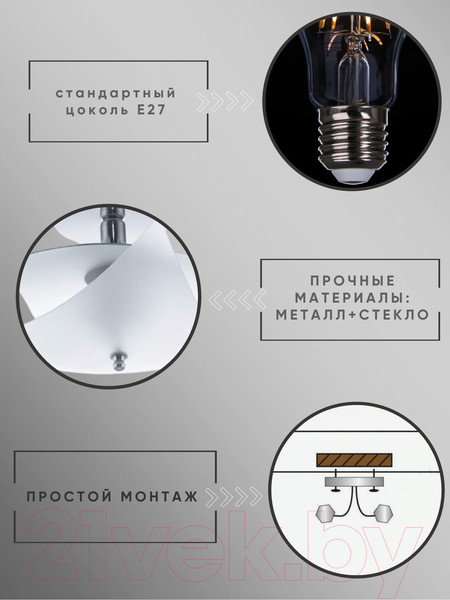 Изображение товара Люстра Aitin-Pro Зареница 255 НПБ 02-3x60-111