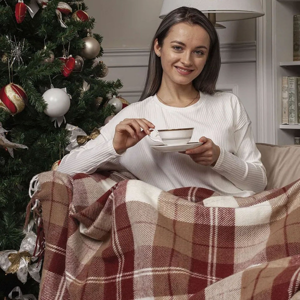 Изображение товара Плед Vladi Эльф Noah 140x200 / 08879 02 (белый/бежевый/терракотовый)