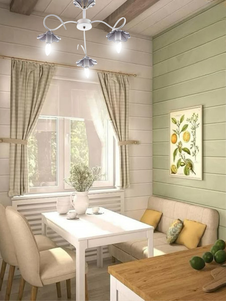 Изображение товара Люстра Aitin-Pro НПБ 02-3х40-105 / RH8076/3 (белый/бронза)