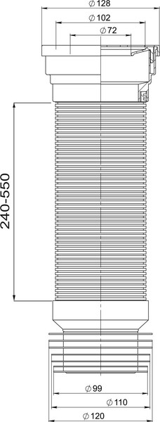 Изображение товара Слив (гофра) РМС ОУА-0.55м