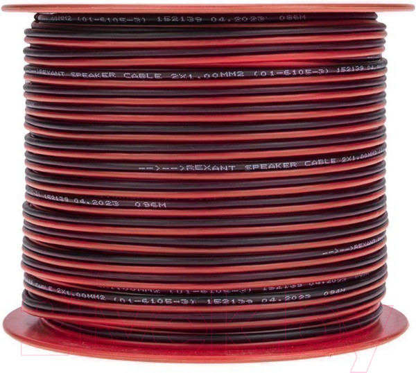 Изображение товара Кабель Rexant 2x1.00 / 01-6105-3 (100м, красный/черный)