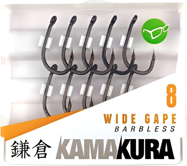 Изображение товара Набор крючков рыболовных Korda Kamakura Wide Gape Barbless №8 без бородки / KAM04