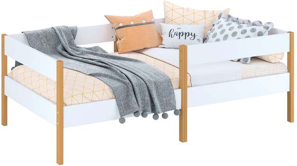 Изображение товара Кровать-тахта детская Polini Kids Simple 3435 / 0002786.163 (белый/дуб каменный)