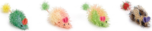 Изображение товара Игрушка для кошек Beeztees Разноцветная длинношерстная мышь / 419976