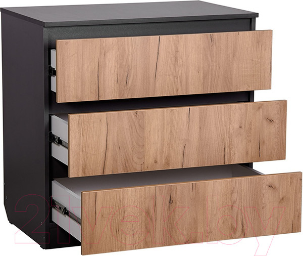 Изображение товара Комод пеленальный Polini Kids Simple 1980 / 0002323.175 (графит/дуб крафт золотой)