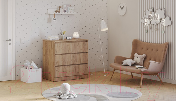 Изображение товара Комод пеленальный Polini Kids Simple 1980 / 0002323.171 (дуб крафт золотой)