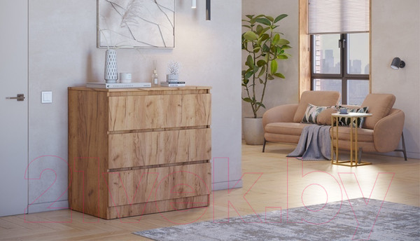 Изображение товара Комод пеленальный Polini Kids Simple 1980 / 0002323.171 (дуб крафт золотой)