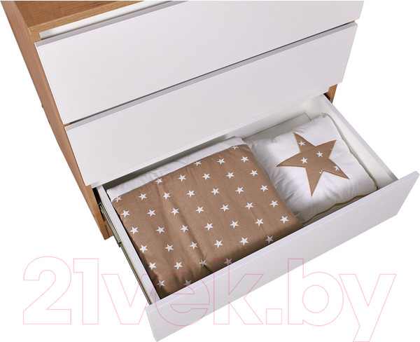 Изображение товара Комод пеленальный Polini Kids Simple 1980 / 0002323.173 (дуб крафт золотой/белый)