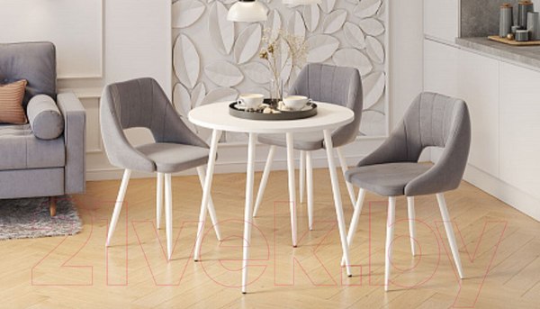 Изображение товара Обеденный стол Polini Kids Home London / 0002780.48 (белый/белый)