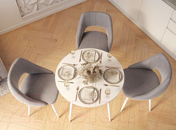 Изображение товара Обеденный стол Polini Kids Home London / 0002780.48 (белый/белый)