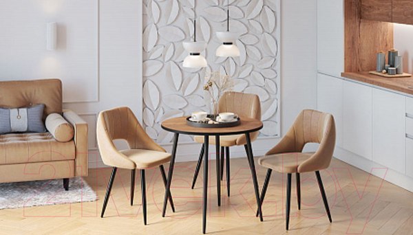 Изображение товара Обеденный стол Polini Kids Home London / 0002780.52 (дуб крафт/черный)