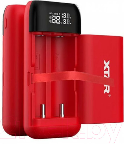 Изображение товара Зарядное устройство для аккумуляторов XTAR PB2S-Red с USB кабелем