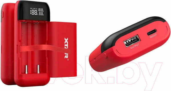 Изображение товара Зарядное устройство для аккумуляторов XTAR PB2S-Red с USB кабелем